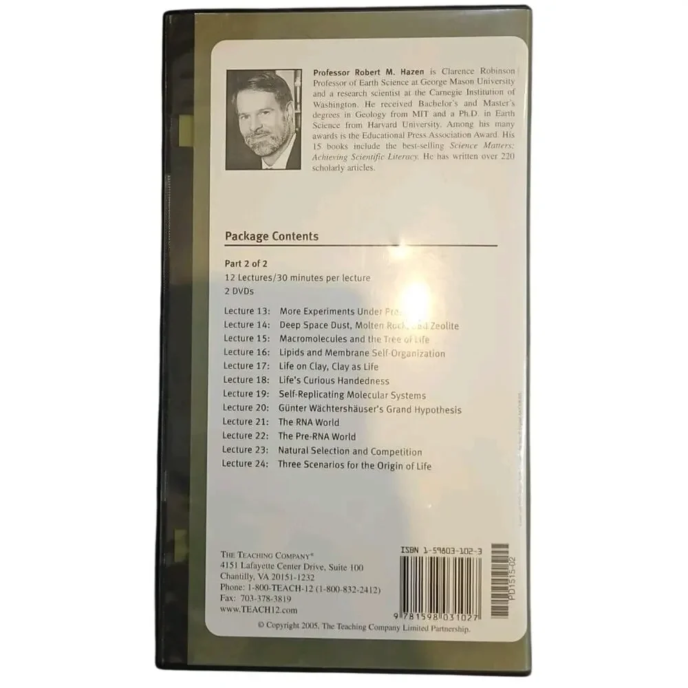 Origins of Life by Robert M. Hazen (DVD) Part 2 Disc 3 & 4